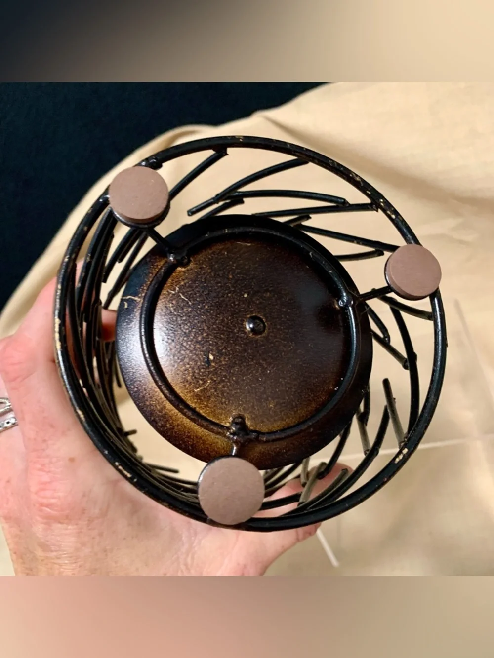 🔍 Rustic Metal & Glass Hurricane Candle Holder Modern Farmhouse